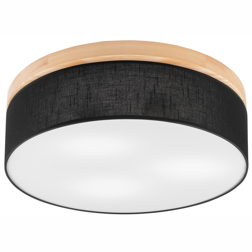 Brilagi - LED Deckenleuchte BELLADONNA 3xE27/15W/230V d 50 cm schwarz/Kiefer