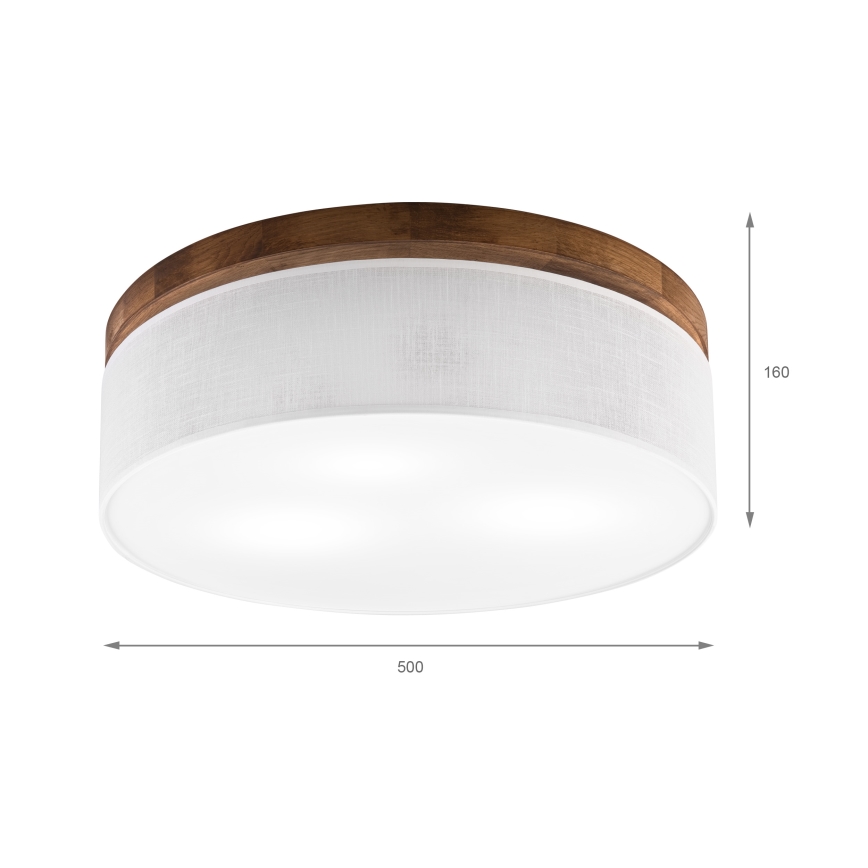 BRILAGI - LED-Deckenleuchte BELLADONNA 3xE27/15W/230V Ø 50 cm weiß/Eiche-Kirsche