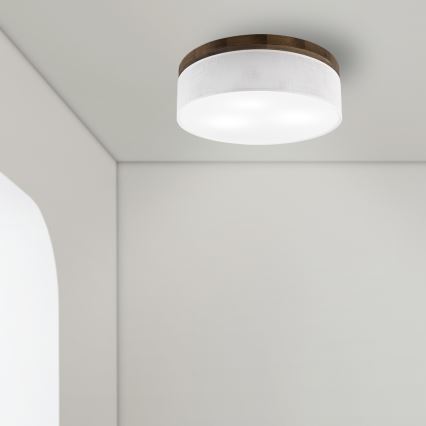 BRILAGI - LED-Deckenleuchte BELLADONNA 3xE27/15W/230V Ø 50 cm weiß/Eiche Nussbaum