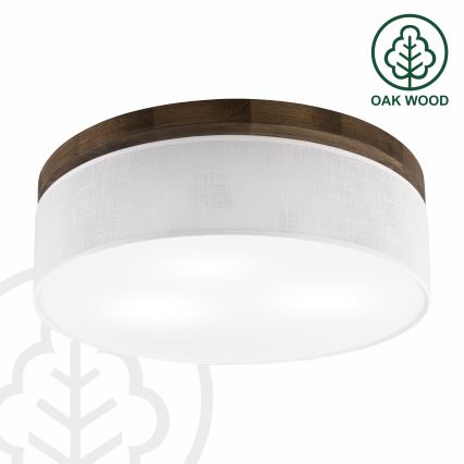 BRILAGI - LED-Deckenleuchte BELLADONNA 3xE27/15W/230V Ø 50 cm weiß/Eiche Nussbaum