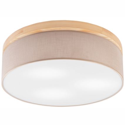 Brilagi - LED Deckenleuchte BELLADONNA 3xE27/15W/230V Ø 50 cm beige/Kiefer
