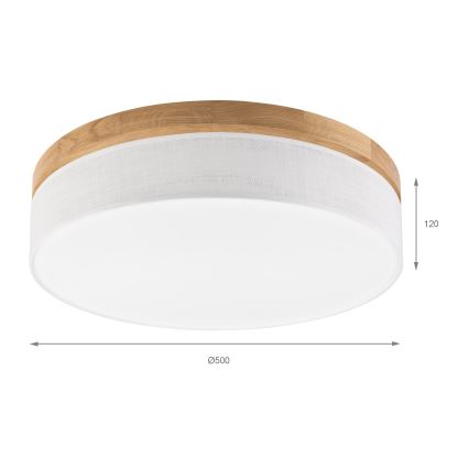 Brilagi - LED Deckenleuchte BELLADONNA LED/36W/230V Ø 50 cm weiß/Eiche