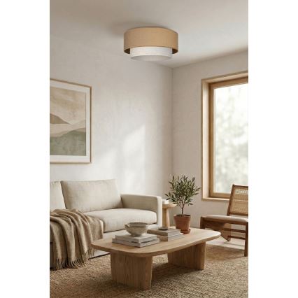 Brilagi - LED-Deckenleuchte BOHO ECO 1xE27/10W/230V Ø 40 cm beige/creme