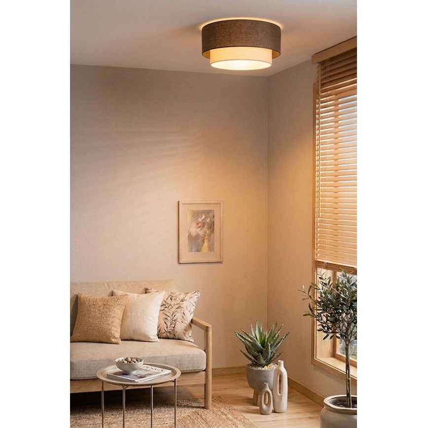 Brilagi - LED-Deckenleuchte BOHO ECO 1xE27/10W/230V Ø 40 cm braun/creme