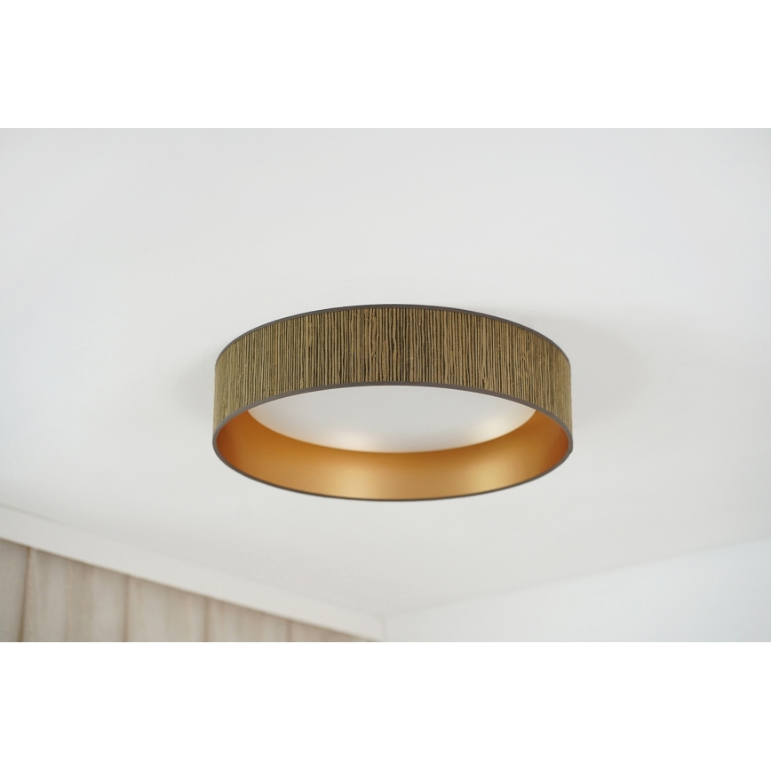 Brilagi - LED-Deckenleuchte BOSTON ROLLER LED/24W/230V d 45 cm Stroh braun/golden