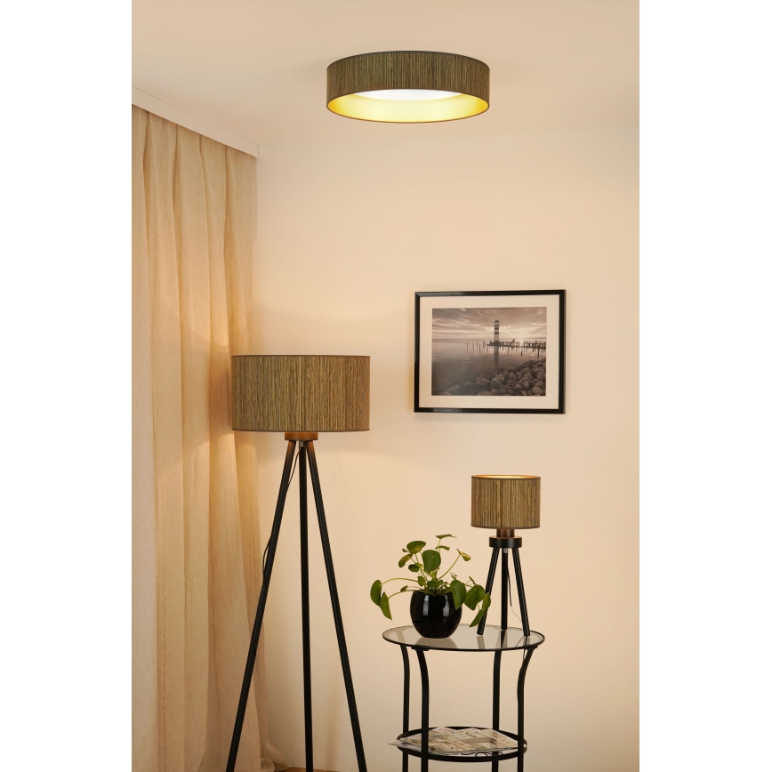Brilagi - LED-Deckenleuchte BOSTON ROLLER LED/24W/230V d 45 cm Stroh braun/golden