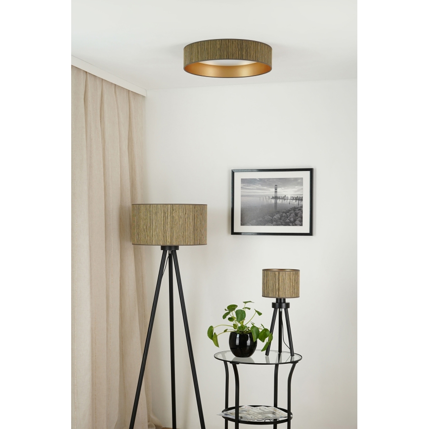 Brilagi - LED-Deckenleuchte BOSTON ROLLER LED/24W/230V d 45 cm Stroh braun/golden