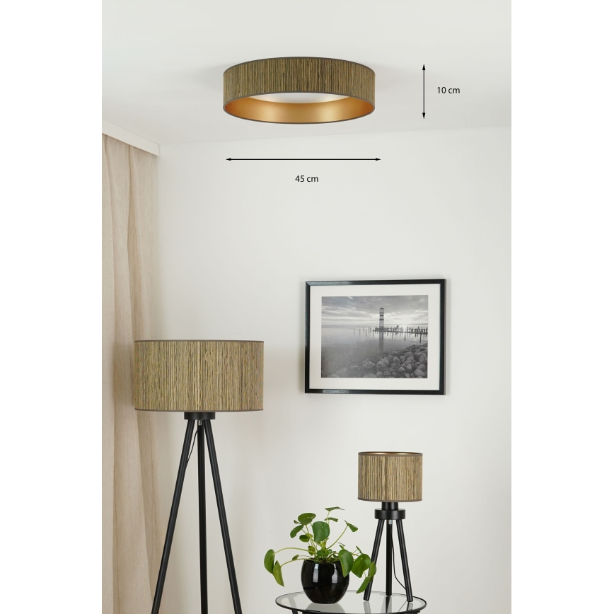 Brilagi - LED-Deckenleuchte BOSTON ROLLER LED/24W/230V d 45 cm Stroh braun/golden