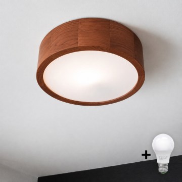 Brilagi - LED-Deckenleuchte CARVALHO 1xE27/15W/230V Eiche/Kirsche Ø 27 cm