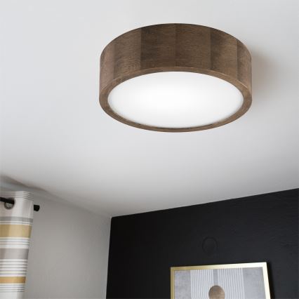 Brilagi - LED-Deckenleuchte CARVALHO 1xE27/15W/230V Eiche/Nussbaum Ø 27 cm