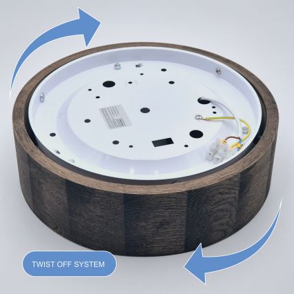 Brilagi - LED-Deckenleuchte CARVALHO 1xE27/15W/230V Eiche/Nussbaum Ø 27 cm