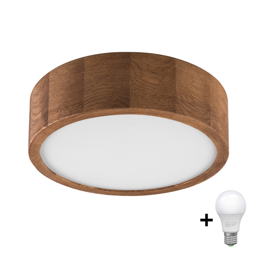 Brilagi - LED-Deckenleuchte CARVALHO 1xE27/60W/230V Eiche Kirsche d 27 cm