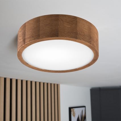 Brilagi - LED-Deckenleuchte CARVALHO 1xE27/60W/230V Eiche Kirsche d 27 cm