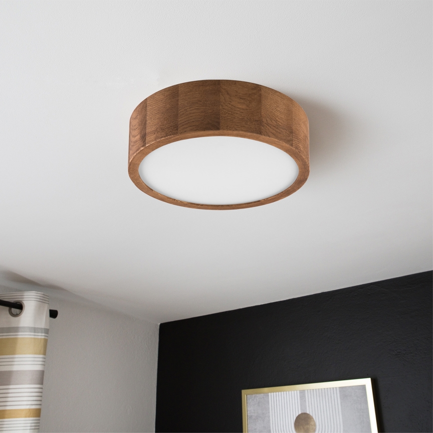 Brilagi - LED-Deckenleuchte CARVALHO 1xE27/60W/230V Eiche Kirsche d 27 cm