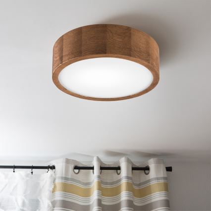 Brilagi - LED-Deckenleuchte CARVALHO 1xE27/60W/230V Eiche Kirsche d 27 cm