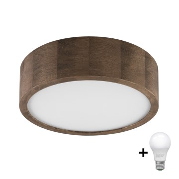 Brilagi - LED Deckenleuchte CARVALHO 1xE27/60W/230V Eiche Nussbaum Ø 27 cm