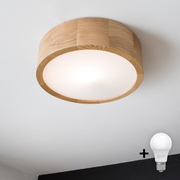 Brilagi - LED Deckenleuchte CARVALHO 1xE27/60W/230V Eiche Ø 27,5 cm