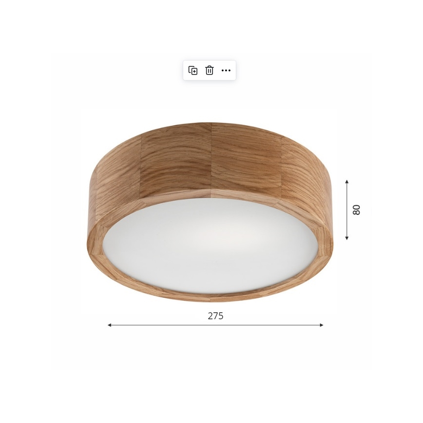 Brilagi - LED Deckenleuchte CARVALHO 1xE27/60W/230V Eiche Ø 27,5 cm