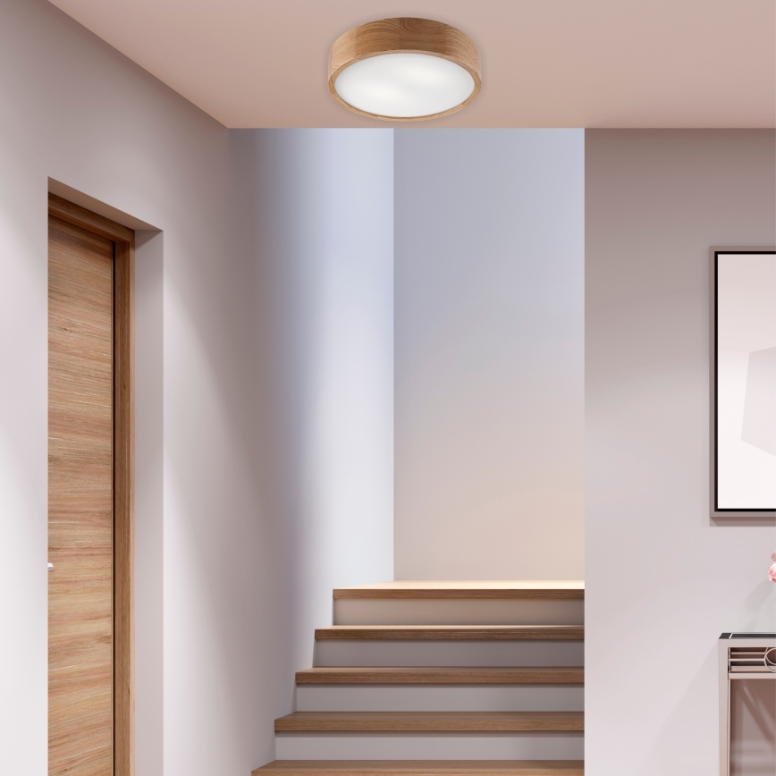 Brilagi - LED-Deckenleuchte CARVALHO 2xE27/15W/230V Eiche Ø 37,5 cm