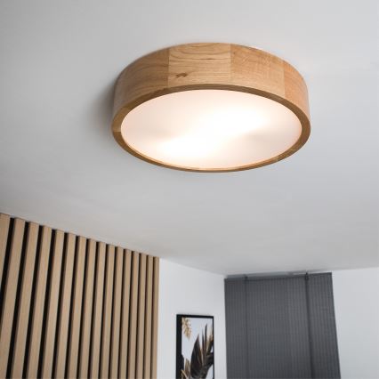 Brilagi - LED-Deckenleuchte CARVALHO 2xE27/15W/230V Eiche Ø 37,5 cm