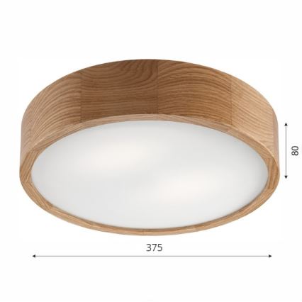 Brilagi - LED-Deckenleuchte CARVALHO 2xE27/60W/230V Eiche d 37,5 cm