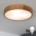 Brilagi - LED-Deckenleuchte CARVALHO 3xE27/60W/230V Eiche d 47,5 cm