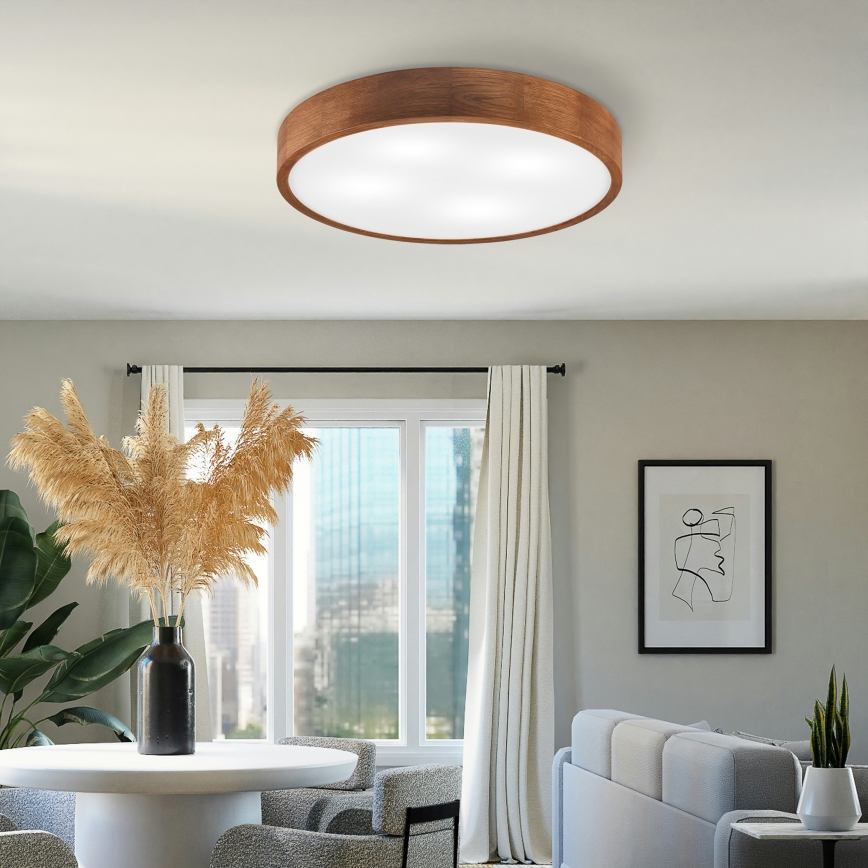 Brilagi - LED Deckenleuchte CARVALHO 4xE27/60W/230V Eiche Kirsche Ø 57,5 cm
