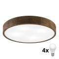 Brilagi - LED Deckenleuchte CARVALHO 4xE27/60W/230V Nuss Ø 57,5 cm