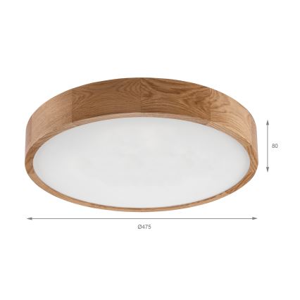Brilagi - LED-Deckenleuchte CARVALHO LED/36W/230V Eiche Ø 47,5 cm