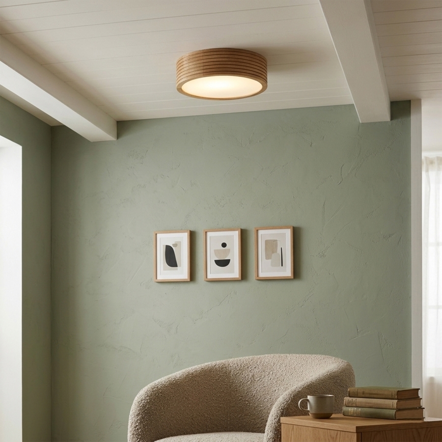 BRILAGI - LED-Deckenleuchte CARVALHO MODERN 1xE27/60W/230V Ø 27,5 cm Eiche