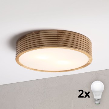 Brilagi - LED-Deckenleuchte CARVALHO MODERN 2xE27/60W/230V Ø 37,5 cm Eiche