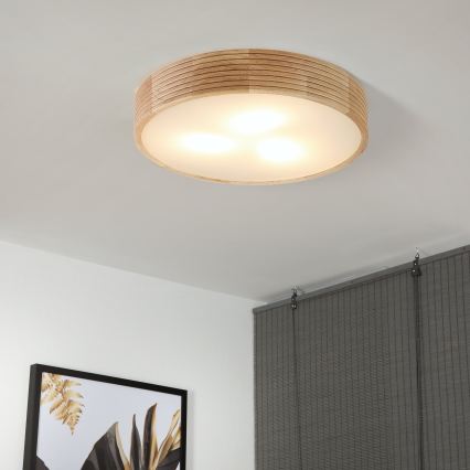 BRILAGI - LED-Deckenleuchte CARVALHO MODERN 3xE27/60W/230V Ø 47,5 cm Eiche