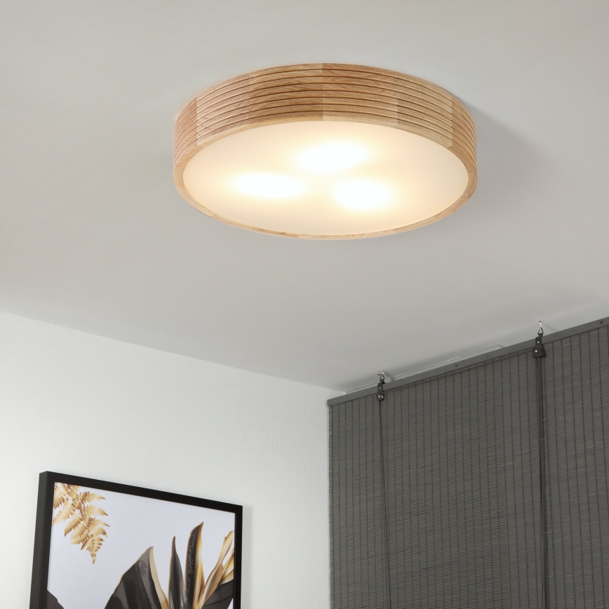 BRILAGI - LED-Deckenleuchte CARVALHO MODERN 3xE27/60W/230V Ø 47,5 cm Eiche