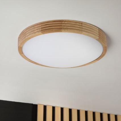 Brilagi - LED-Deckenleuchte CARVALHO MODERN SLIM 2xE27/60W/230V Ø 37,5 cm Eiche