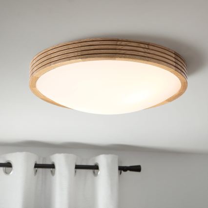 Brilagi - LED-Deckenleuchte CARVALHO MODERN SLIM 2xE27/60W/230V Ø 37,5 cm Eiche