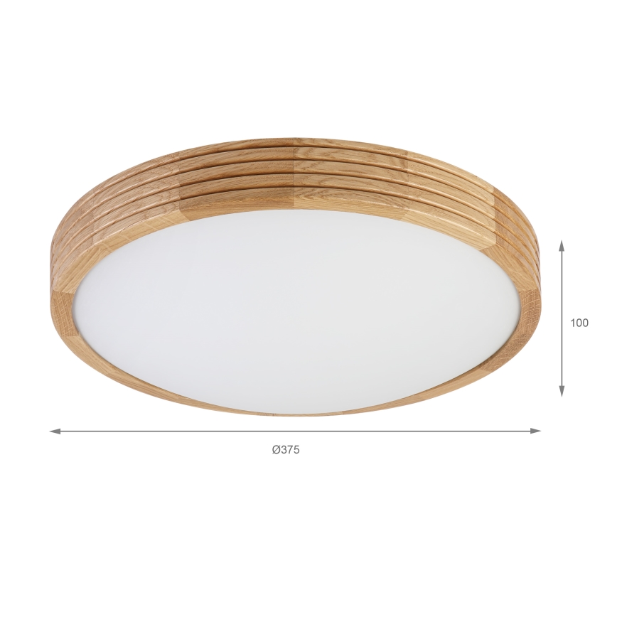 Brilagi - LED-Deckenleuchte CARVALHO MODERN SLIM 2xE27/60W/230V Ø 37,5 cm Eiche