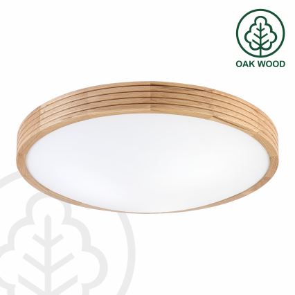 Brilagi - LED-Deckenleuchte CARVALHO MODERN SLIM 3xE27/60W/230V Ø 47,5 cm Eiche