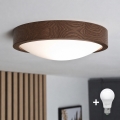 BRILAGI - LED-Deckenleuchte CARVALHO SLIM 1xE27/15W/230V Eiche/Nussbaum Ø 27 cm