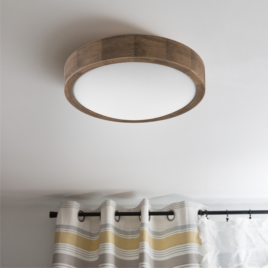 Brilagi - LED-Deckenleuchte CARVALHO SLIM 1xE27/15W/230V Eiche/Nussbaum Ø 27 cm