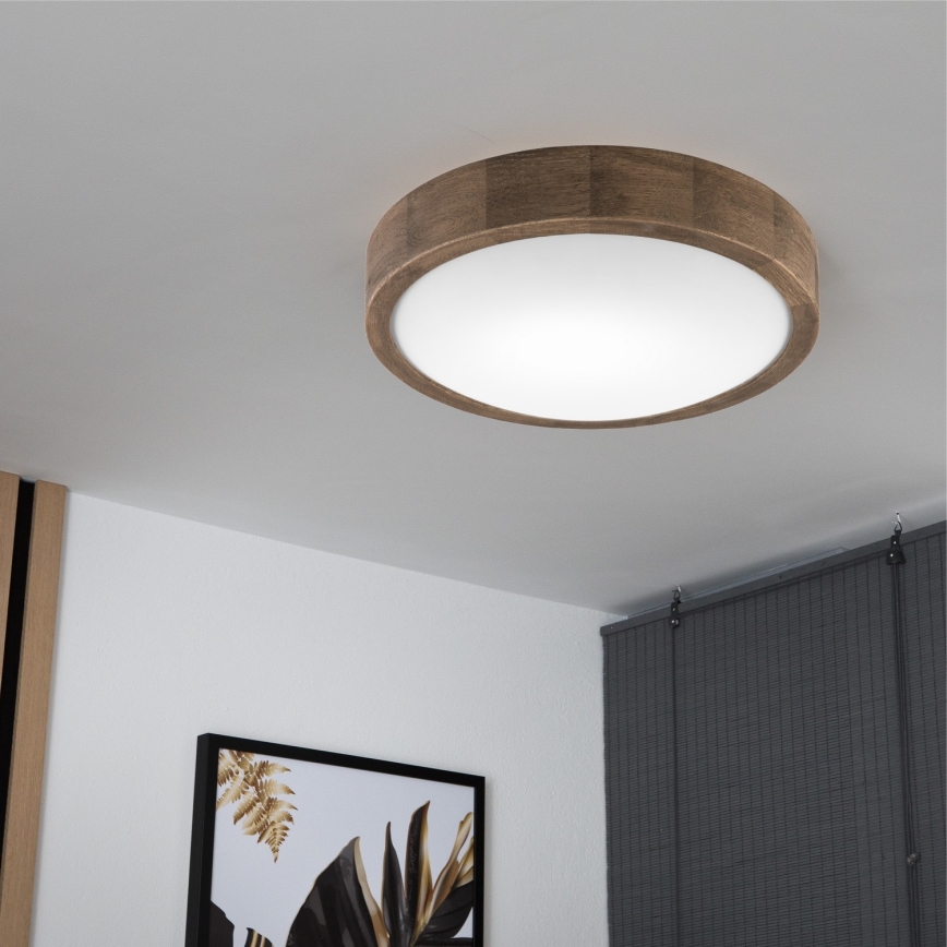 Brilagi - LED-Deckenleuchte CARVALHO SLIM 1xE27/15W/230V Eiche/Nussbaum Ø 27 cm