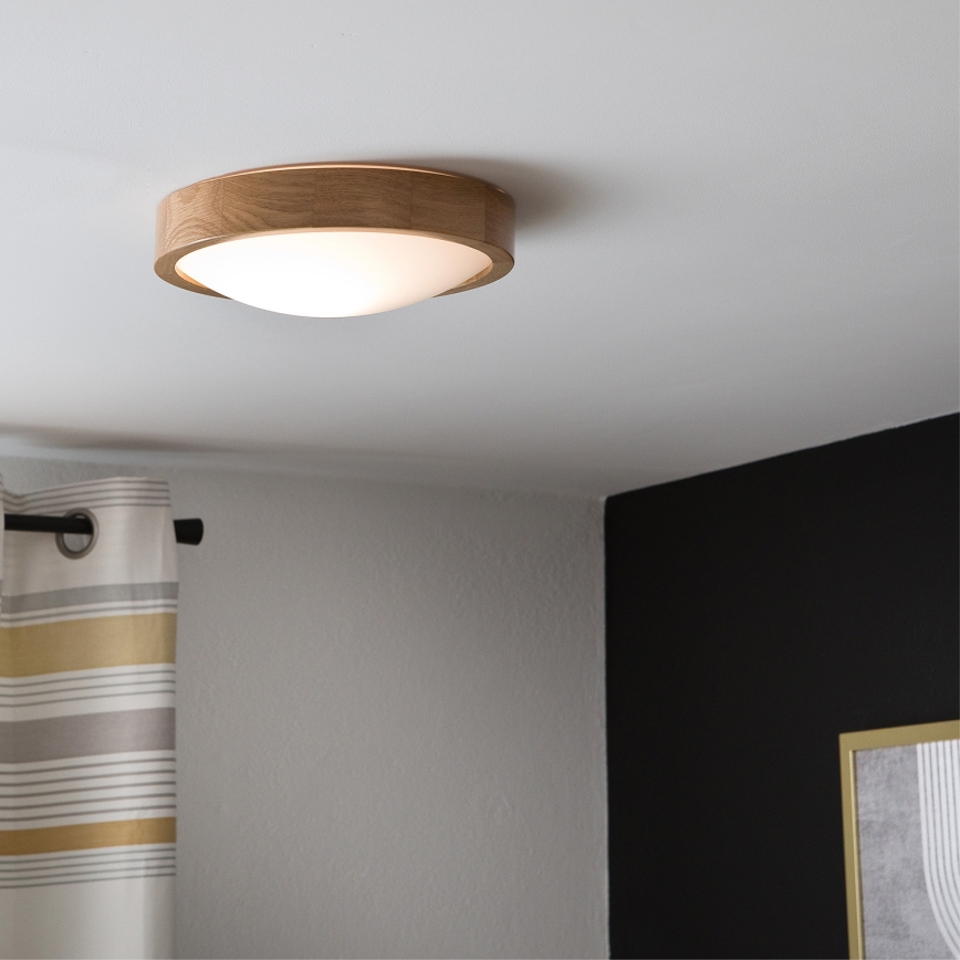 BRILAGI - LED-Deckenleuchte CARVALHO SLIM 1xE27/15W/230V Eiche Ø 27 cm