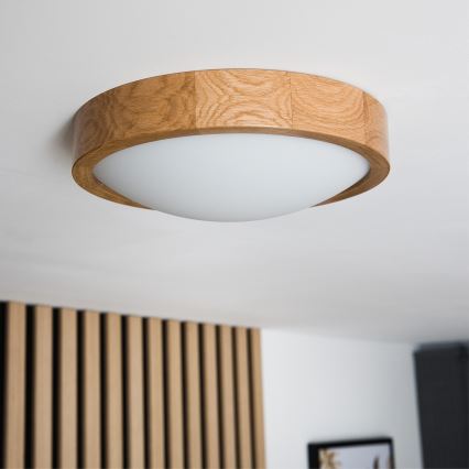 BRILAGI - LED-Deckenleuchte CARVALHO SLIM 1xE27/15W/230V Eiche Ø 27 cm