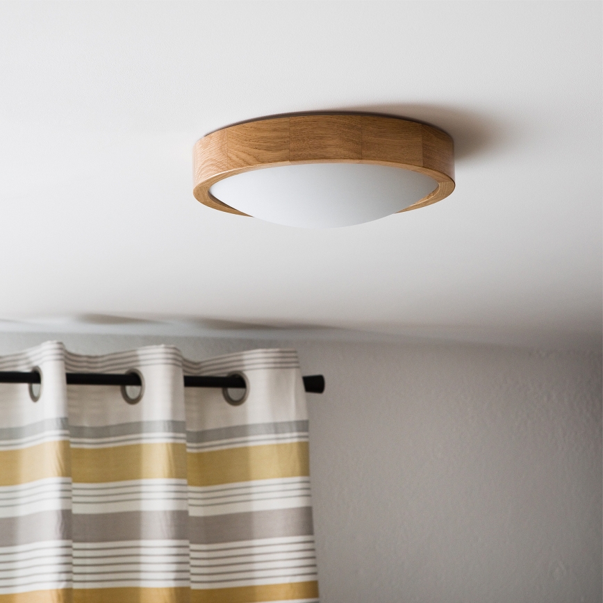 Brilagi - LED-Deckenleuchte CARVALHO SLIM 1xE27/60W/230V Eiche d 27 cm