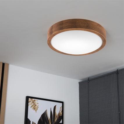 Brilagi - LED-Deckenleuchte CARVALHO SLIM 1xE27/60W/230V Eiche Kirsche d 27 cm