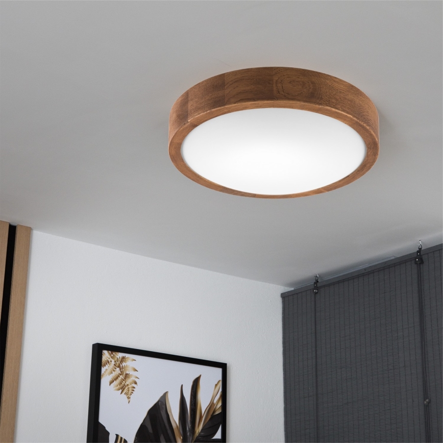 Brilagi - LED-Deckenleuchte CARVALHO SLIM 1xE27/60W/230V Eiche Kirsche d 27 cm