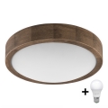 Brilagi - LED Deckenleuchte CARVALHO SLIM 1xE27/60W/230V Eiche Nussbaum Ø 27 cm
