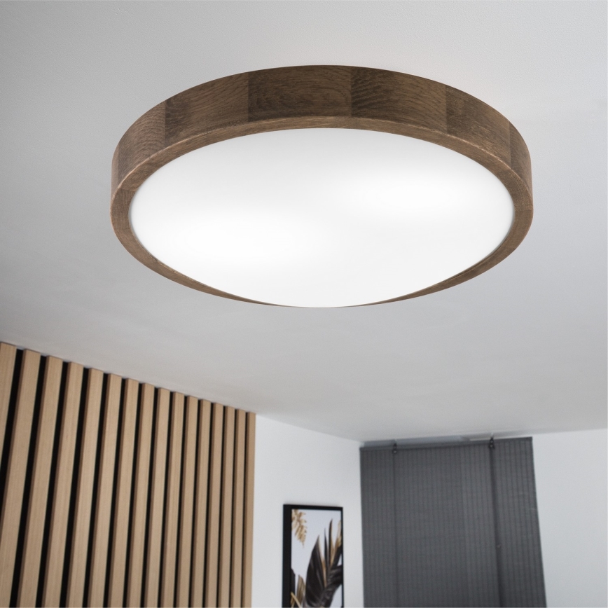 Brilagi - LED-Deckenleuchte CARVALHO SLIM 2xE27/15W/230V Eiche Nussbaum Ø 37 cm