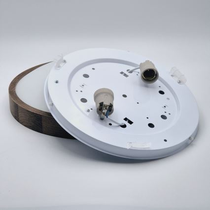 Brilagi - LED-Deckenleuchte CARVALHO SLIM 2xE27/15W/230V Eiche Nussbaum Ø 37 cm