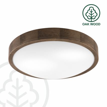 Brilagi - LED Deckenleuchte CARVALHO SLIM 2xE27/60W/230V Eiche d 37 cm