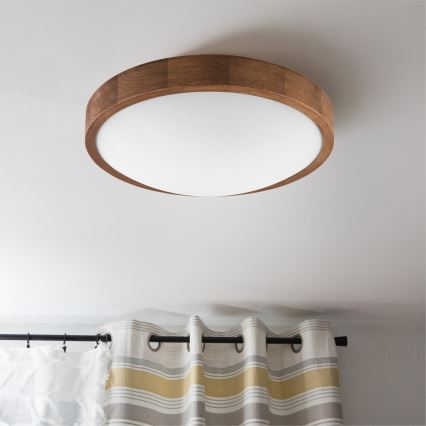 Brilagi - LED-Deckenleuchte CARVALHO SLIM 2xE27/60W/230V Eiche Kirsche d 37 cm